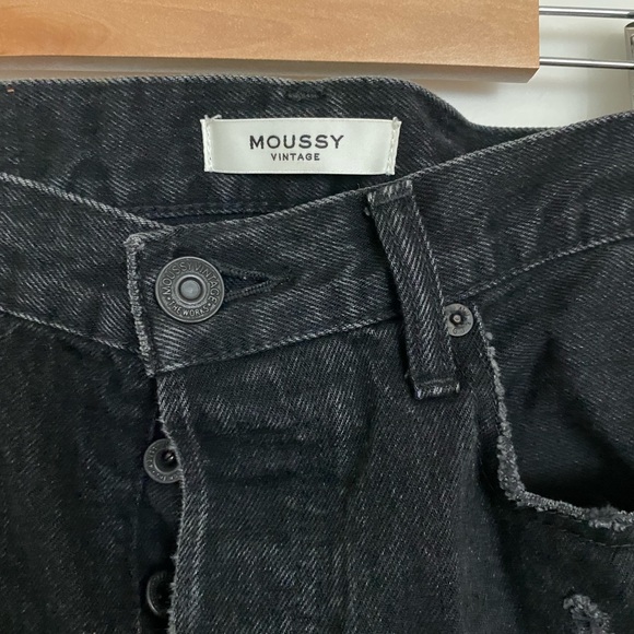 Moussy Vintage straight leg jeans button fly distressed - Picture 3 of 4